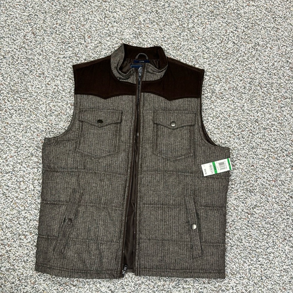 Brown American Rag Puffer Vest L